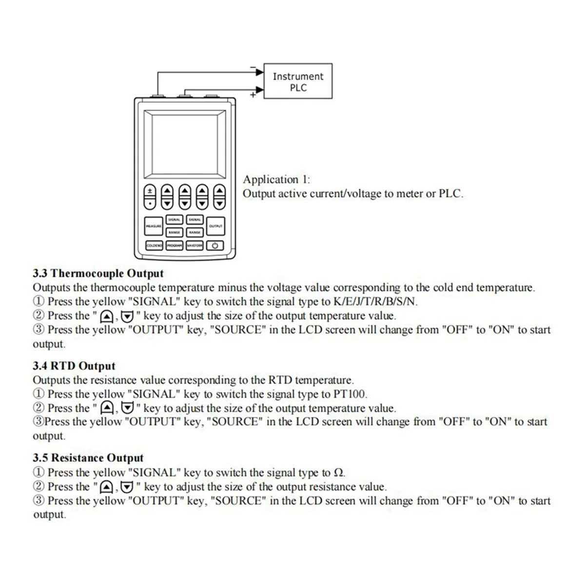 Multifunction Signal Generator 4-20mA Current Voltage RTD Thermocouple Signal Source Handheld Process Calibrator