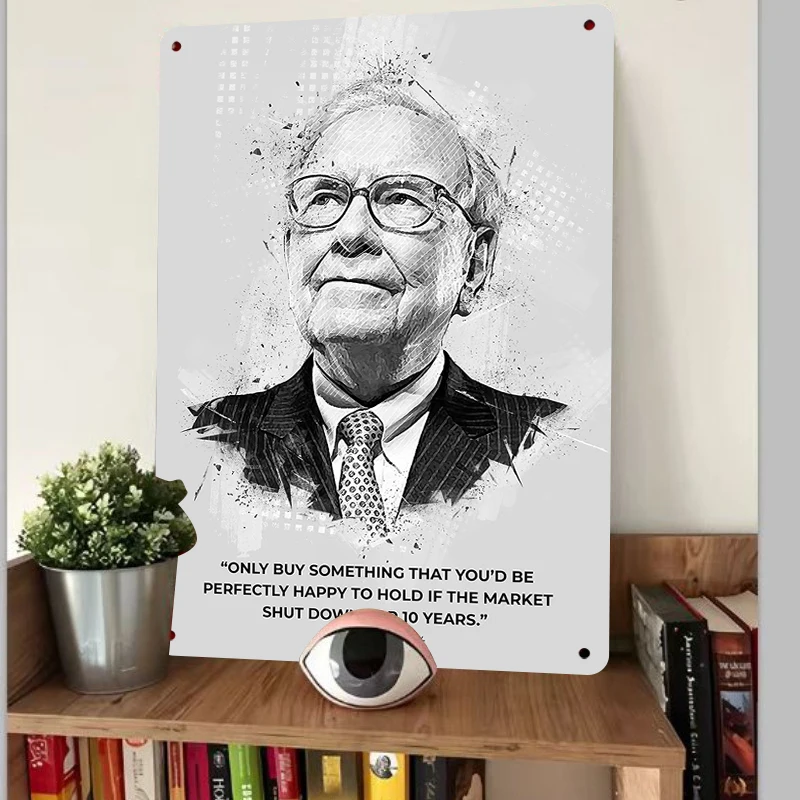 Warren Buffett Quote Metal Wall Art Inspirational Business Decor for Office Home Entrepreneur Gift