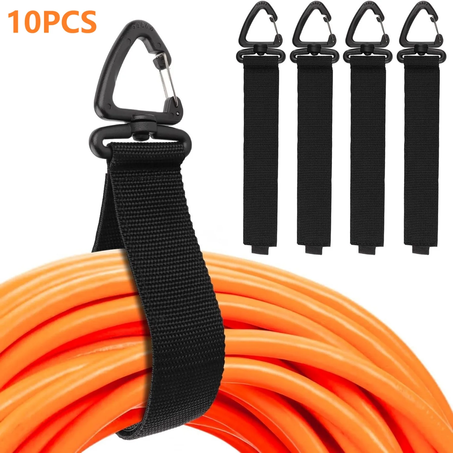 Heavy Duty Storage Strap 360° Rotation Triangle Buckle Extension Cord Holder Bracket Power Cord Management Nylon