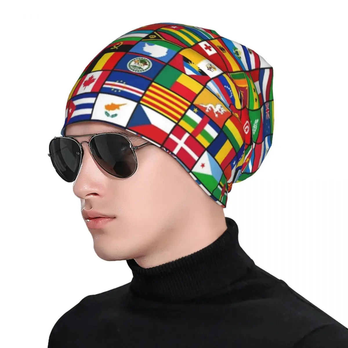 The World's Flags Skullies Beanies Hat Goth Unisex Street Cap Warm Head Wrap Bonnet