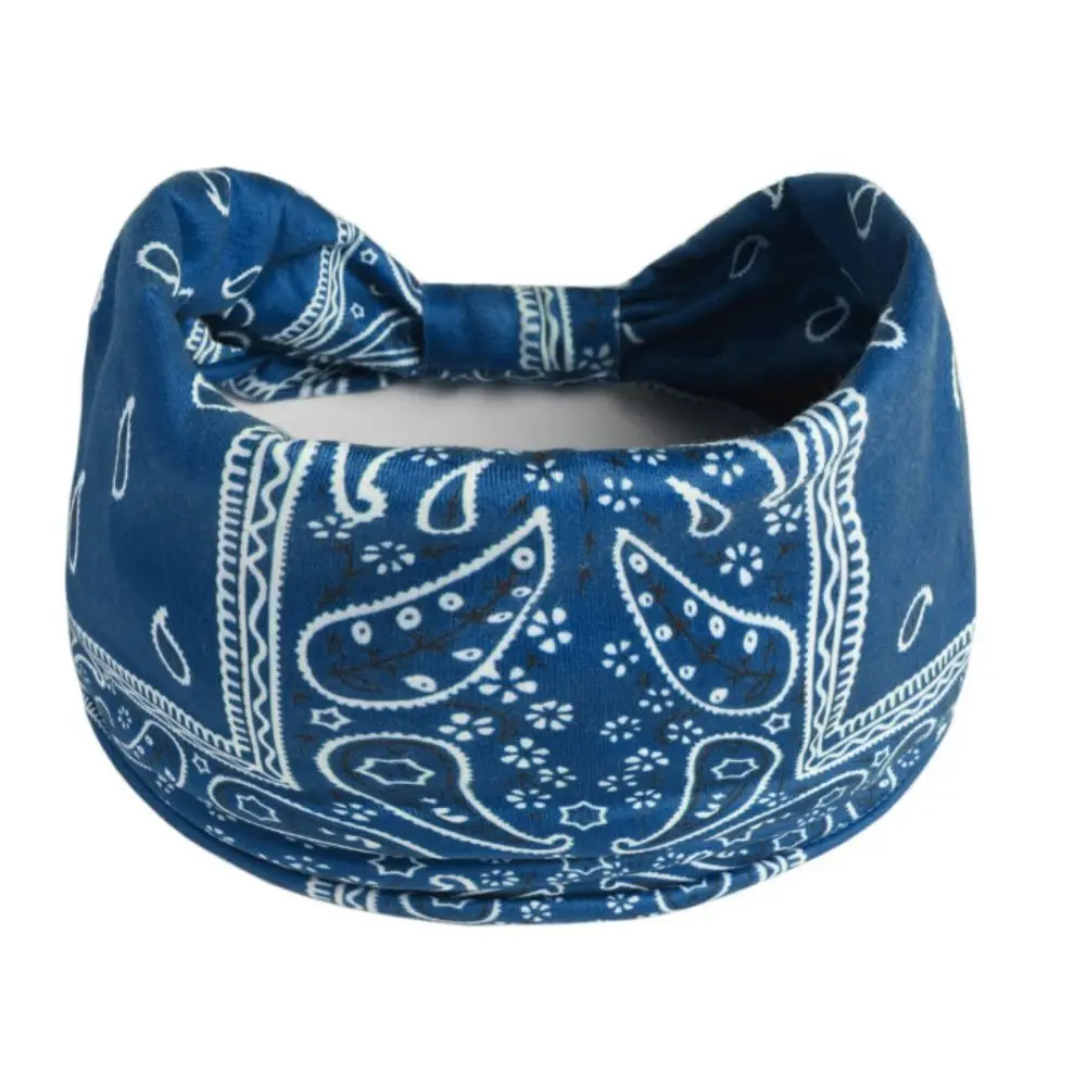 

Wash Face Cashew Print Boho Knot Turbans Headwrap Elastic Charming Yoga Headband Unisex Colorful Cross Headband Hiking