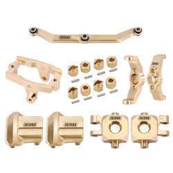 Brass Diff Cover Caster Blocks Steering Knuckle Link Extenders Wheel Hex Servo Mount for 1/18 RC Crawler Car TRX4M