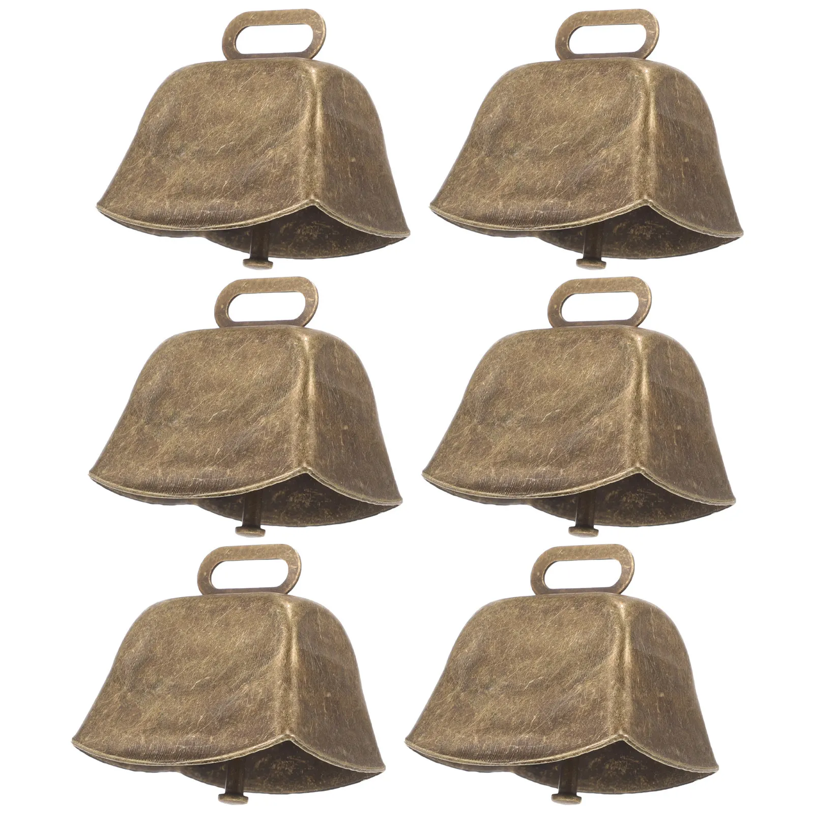 6Pcs Cow Bells Metal Vintage Small Lightweight Bells for Crafts Farm Grazing Animals Noise Makers Cow Bell Noise Makers