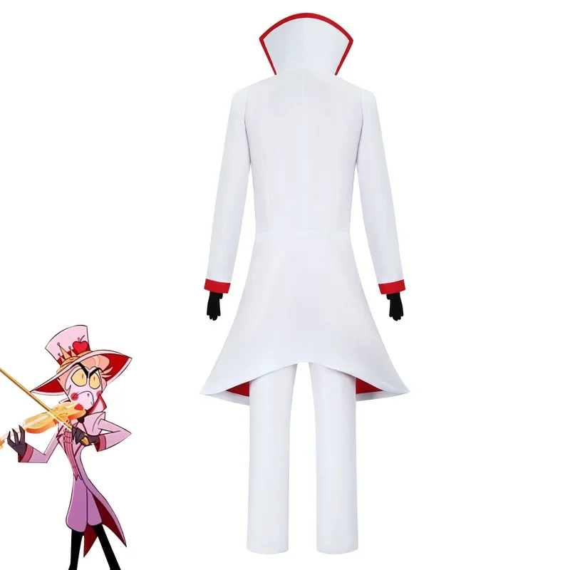 Lucifer morningstar cosplay anime hazbin hotel cosplay kostüme hazbin lucifer weißer anzug halloween party erwachsene männer kostüm