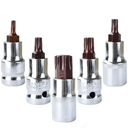 T20-T70 Torx Head Screwdriver Bit Torx Bit Sockets 1/2inch Sockets Wrenches Alloy Steel For Versatility Compatibility Hand Tools