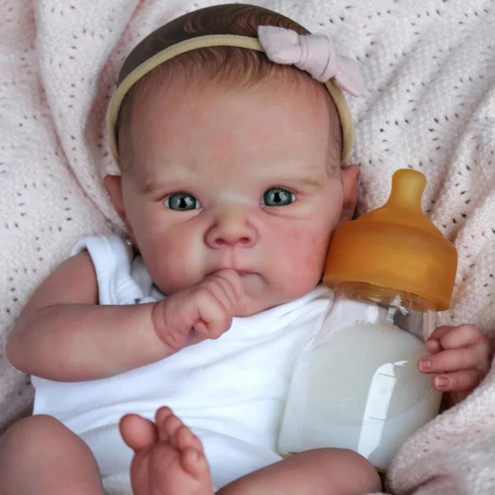 

Risbecko 18"/45cm Realistic Reborn Girl Baby Doll Full Body Vinyl Silicone 3D Hand Painted Newborn Gift Birthday Gift Christmas