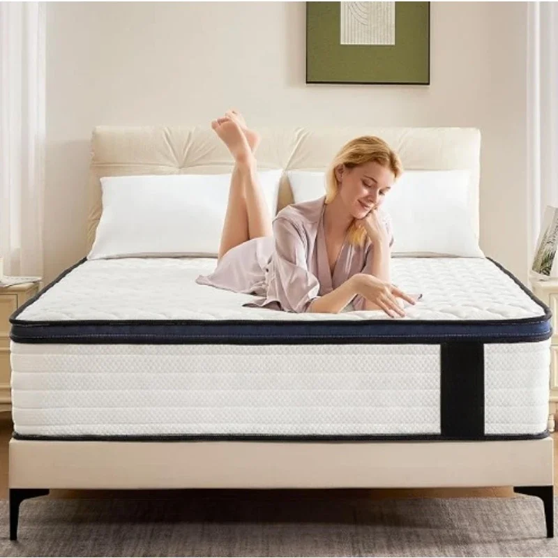 home.Queen Mattress 12 Inch Mattress Queen Size - Memory Foam & Pocket Coils Springs, Pressure Relief, Medium Firm Comfort, Moti