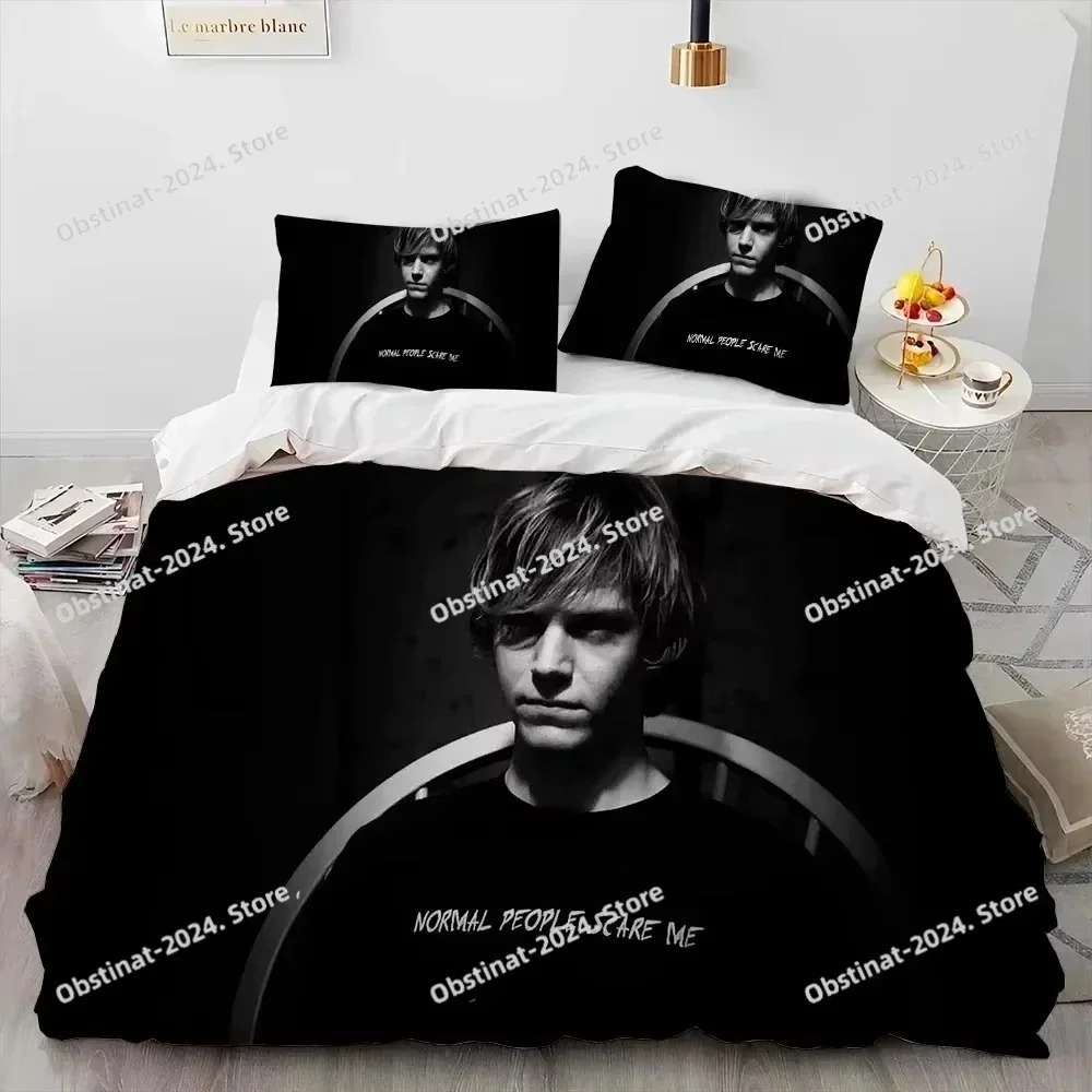 Cute Evan Peters Movie TV Actor Bedding Set Duvet Cover Bed Set Quilt Cover Pillowcase Comforter king Queen Size Boys Adult