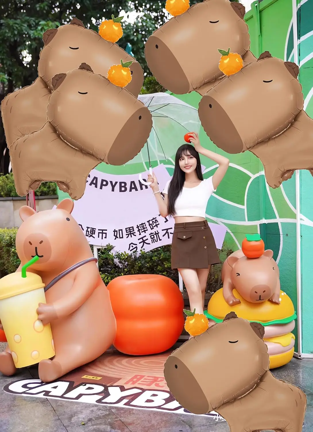 3ชิ้นลูกโป่ง capybara capybara วันเกิดของตกแต่งงานปาร์ตี้อลูมิเนียมลูกโป่งฟอยล์สำหรับแฟนๆธีมปาร์ตี้