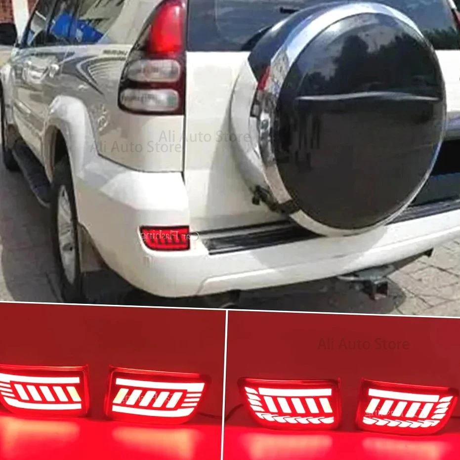 

Светодиодные задние фонари для Toyota Land Cruiser Prado LC120 Fj120 120 2003 2004 2005 2006 2007 2008 2009, отражатель тормозного бампера Lam