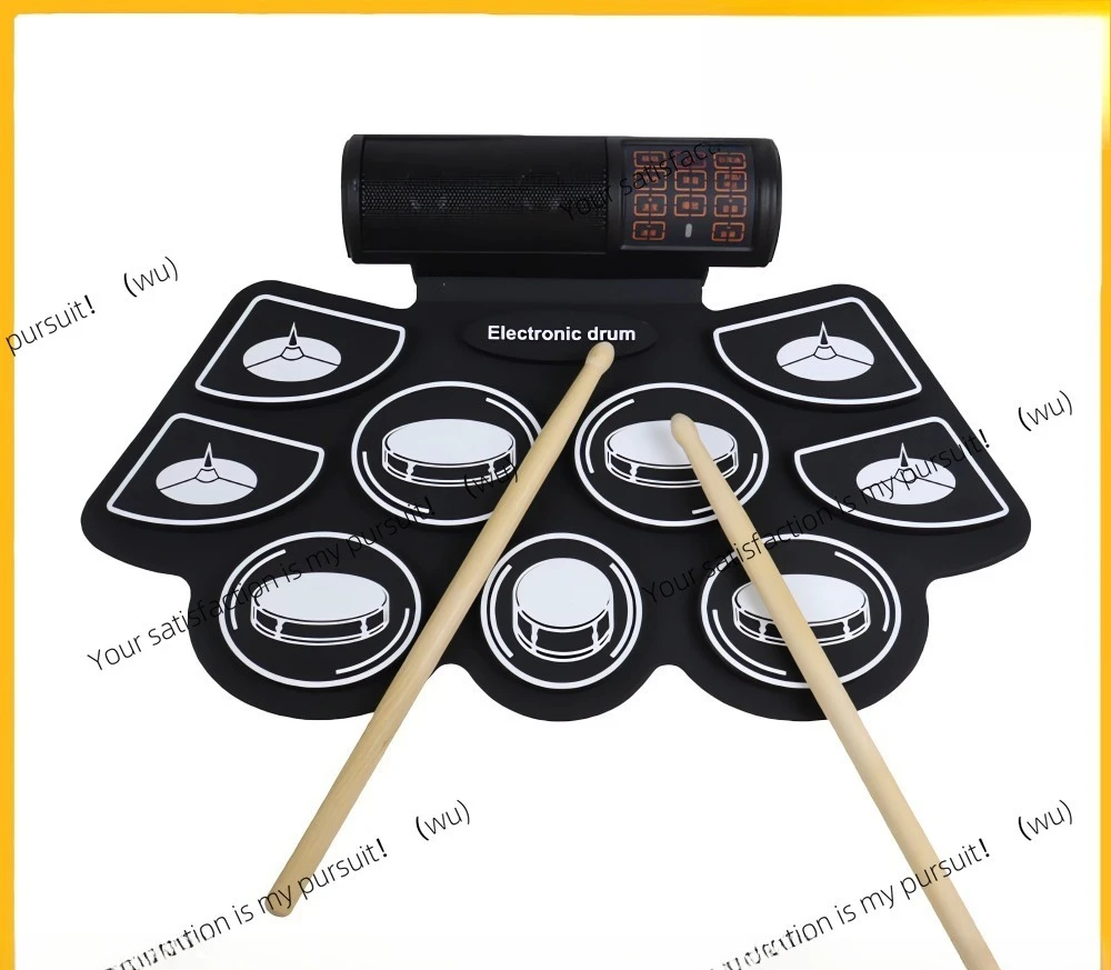 

HQC-3 Hand Roll Electronic Drum Home Use for Children Beginners Portable Folding Silicone Jazz Drum Bluetooth Newbie Practice