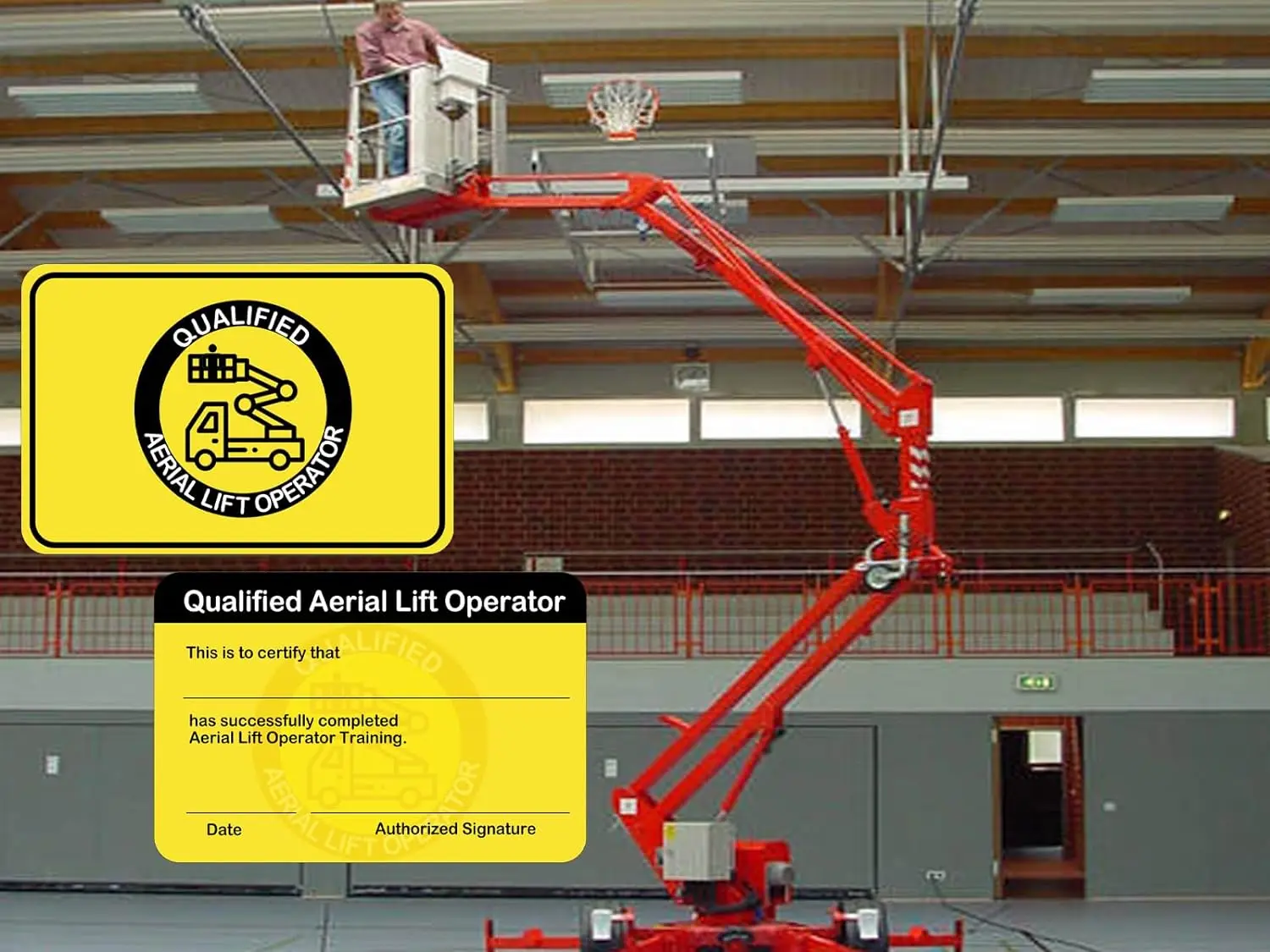 3.5*2.25inch Qualified Aerial Lift Operator Certification Card for Aerial Lift Operators Driver Training 10pcs