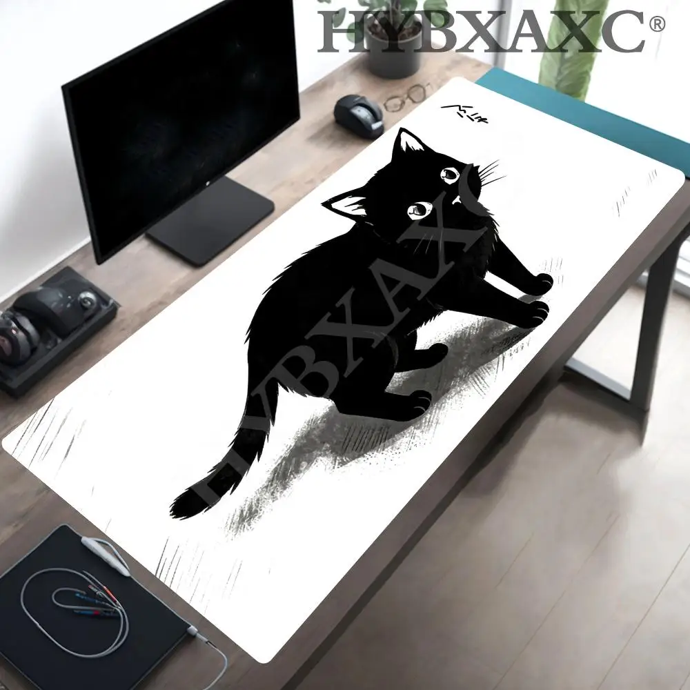 

Коврик для мыши HYBXAXC Ink Cat, милый, прочный, резиновый, противоскользящий, устойчивый, гладкий, для компьютера, клавиатуры, дома и офиса