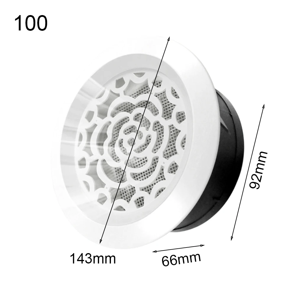 Copertura per bocchetta dell'aria con rete per insetti per valvola di estrazione per soffitto a parete Griglia di ventilazione Copertura di ventilazione per canalizzazione a forma di fiore bianco