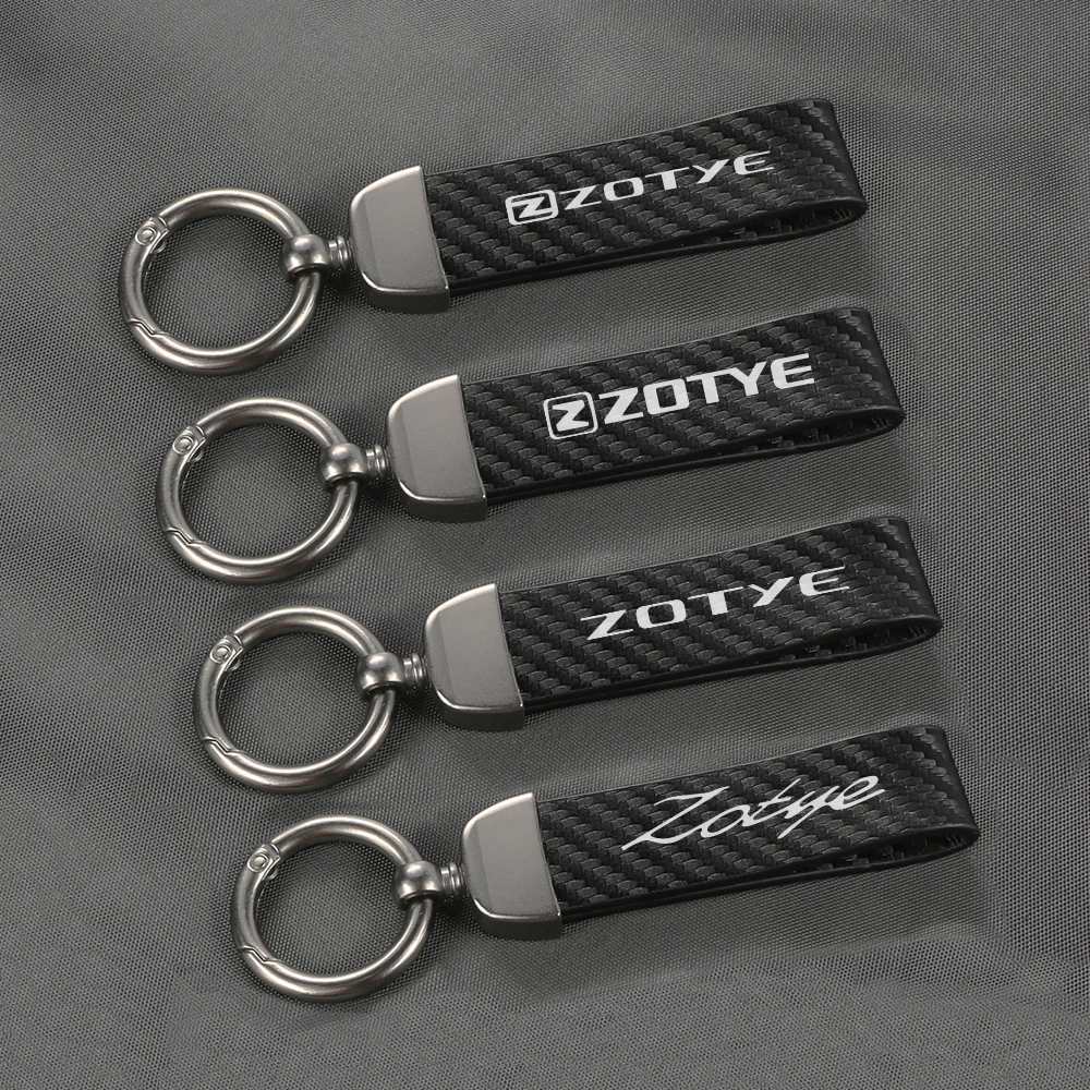 Carbon Fiber Car Keychain Keyring Auto Accessories For Zotye e200 2008 5008 m300 t200 t300 t500 t600 t700 z100 z200 z300 z360