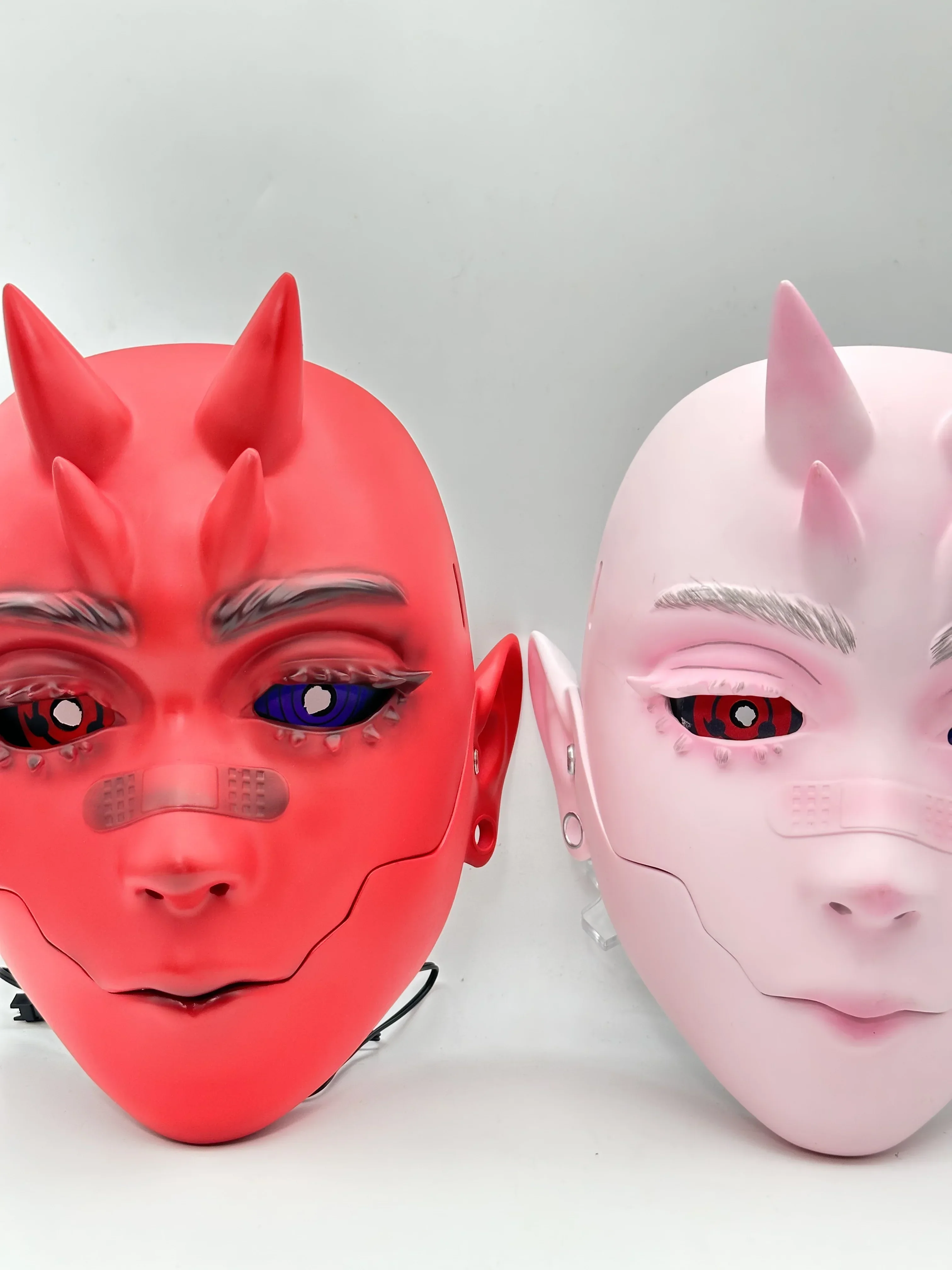 Halloween Open Mask Two-dimensional Cosplay Resin Mask Handmade Eye Bright Luminous Animation Props