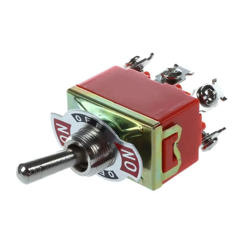 Exquisite-10X AC 250V 15A Latching 3 Way On-Off-On Single Pole Double Throw Toggle Switch Orange