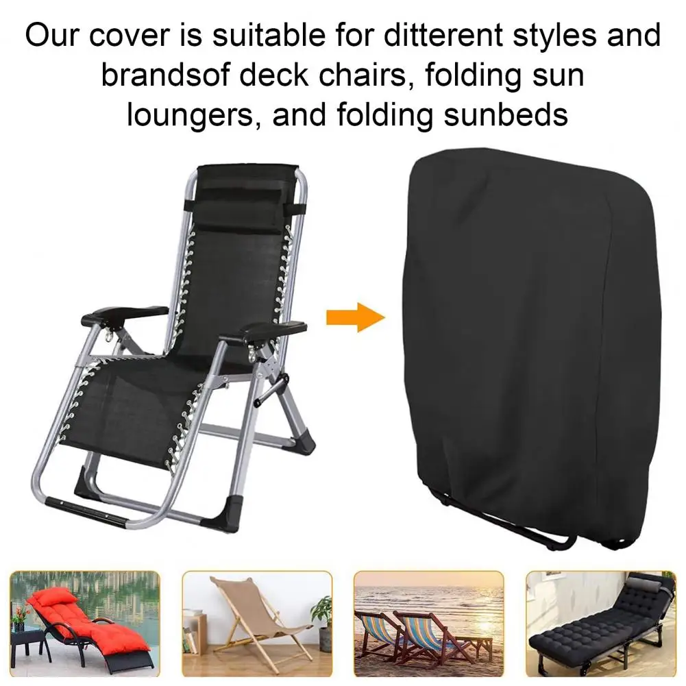 Weather-resistant Chair Cover Waterproof Outdoor Furniture Protector for Folding Chairs Dustproof Sleeve with Uv for Loungers