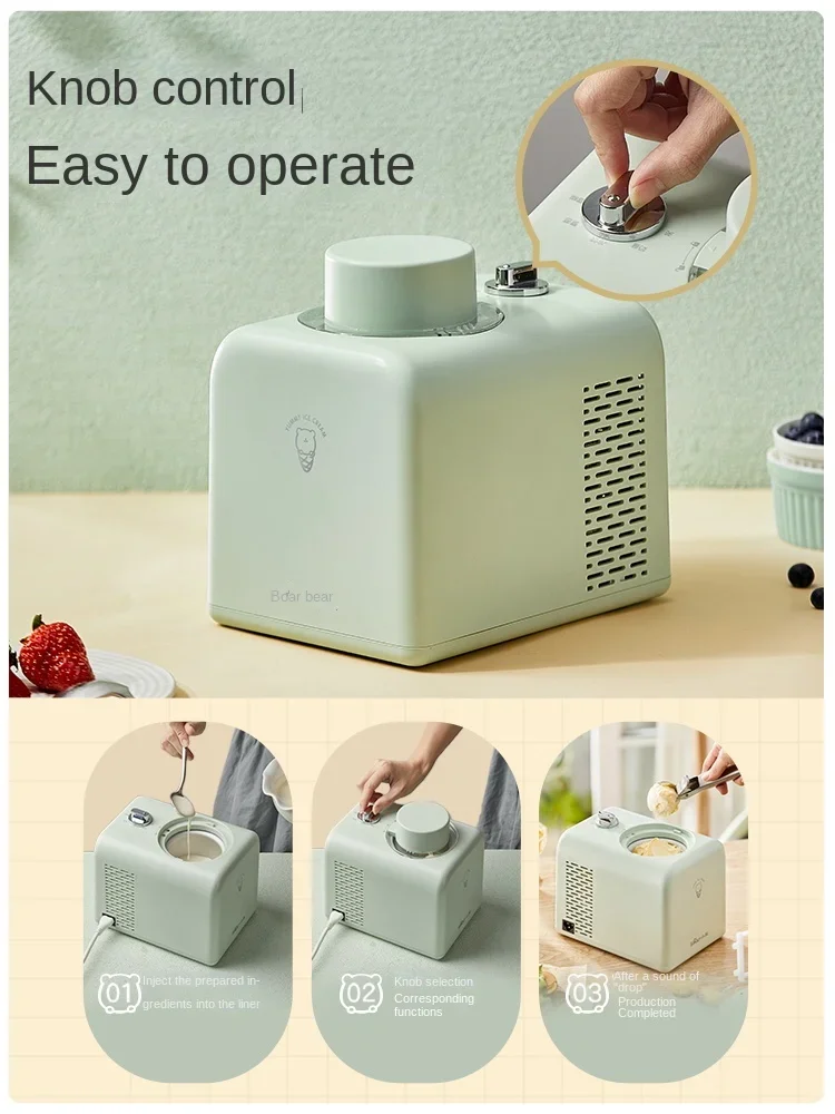 Ice Cream Machine, Household Homemade Ice Cream Machine, Small Automatic Yogurt Cone Machine, Ice Cream Machine