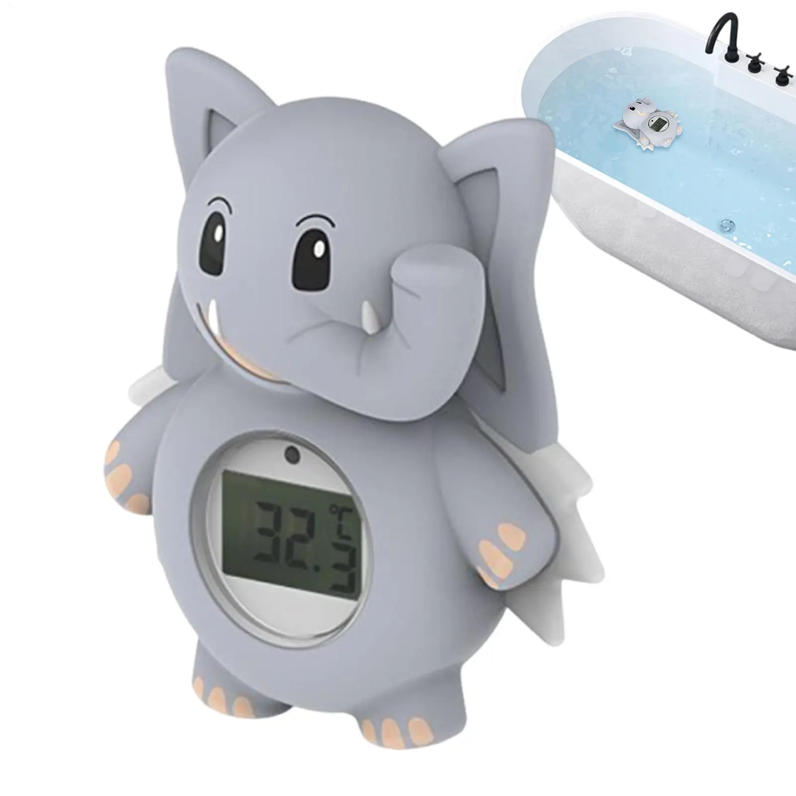 Temperatura dell'acqua per bambini per vasca Indicatore digitale della temperatura dell'acqua per elefante Indicatore di temperatura del bagno accurato per vasca da bagno per piscina Vasca da bagno per bambini