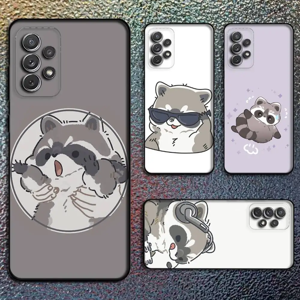 

Raccoon Cute Phone Case For Samsung S25,S24,S21,S22,S23,S30,Ultra,S20,Plus,Fe,Lite,Note,10,9,5G Black Cover
