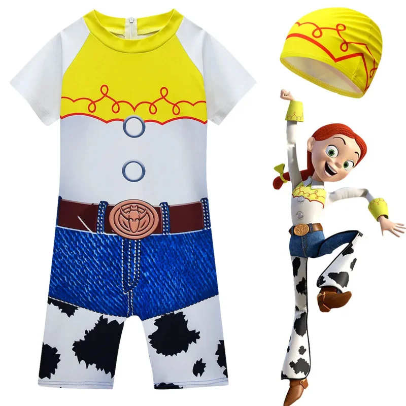 Spielzeug Geschichte Jungen Mädchen Badeanzug ein Stück und 2 stücke Badeanzug Woody Buzz Lightyear Jessie Bade bekleidung für Kinder Sommer Badeanzüge