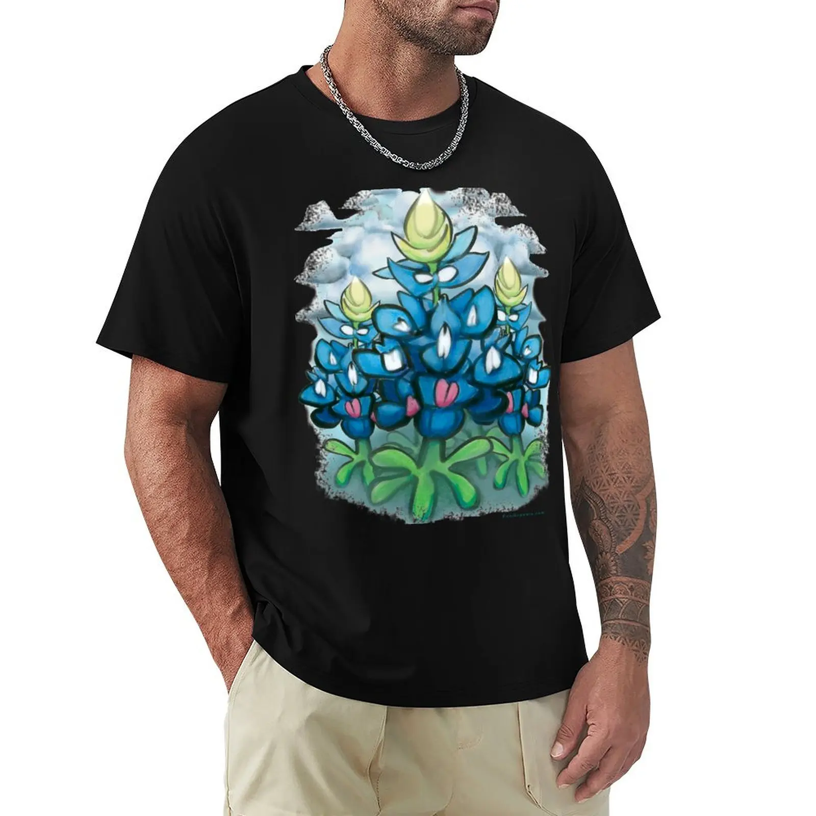Bluebonnet Sky T-Shirt Urban Casual Loose Fit Tee