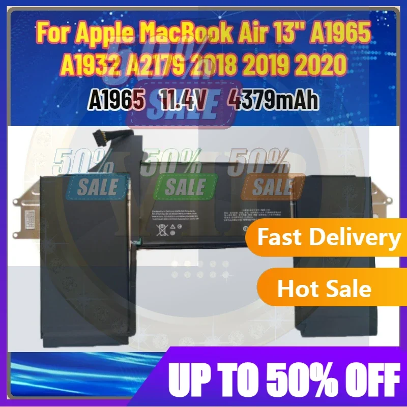 

【Быстрая доставка】Акумулятор A1965 A1932 11,4 В, совместимый с Apple MacBook Air 13 дюймов A2179 2018 2019 2020