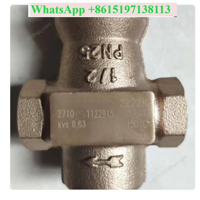 Electric Control Valve Body 3222K Kvs0.63 2710 11266351860 Brass Threaded Regulating Valve For Tunnel Equipment