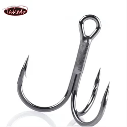 TAKEDO b** 1# - 12# Fishing Hook 6062-1X-NP Treble Hook Classic Black Nickel Fishhook For Carp Fishing Saltwater Fishing