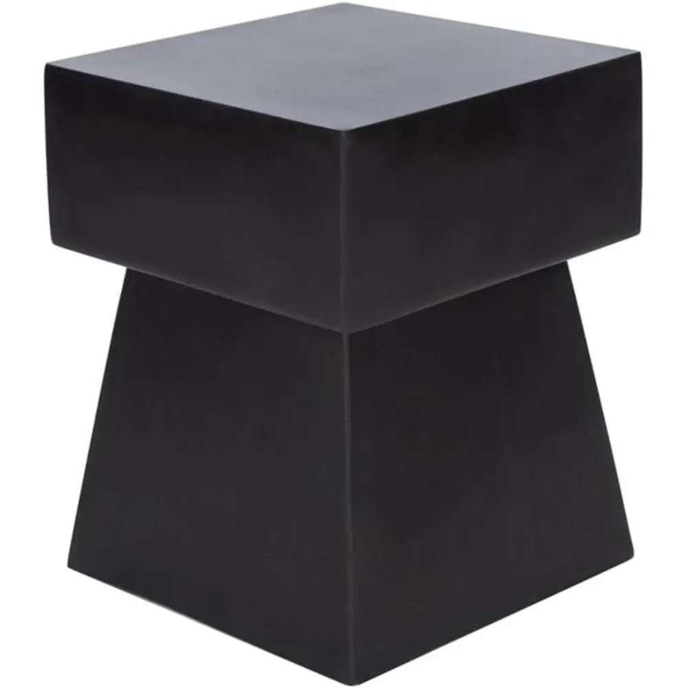 Outdoor Zen Black Mushroom Modern Concrete Accent End Table - Stylish & Durable Garden Furniture