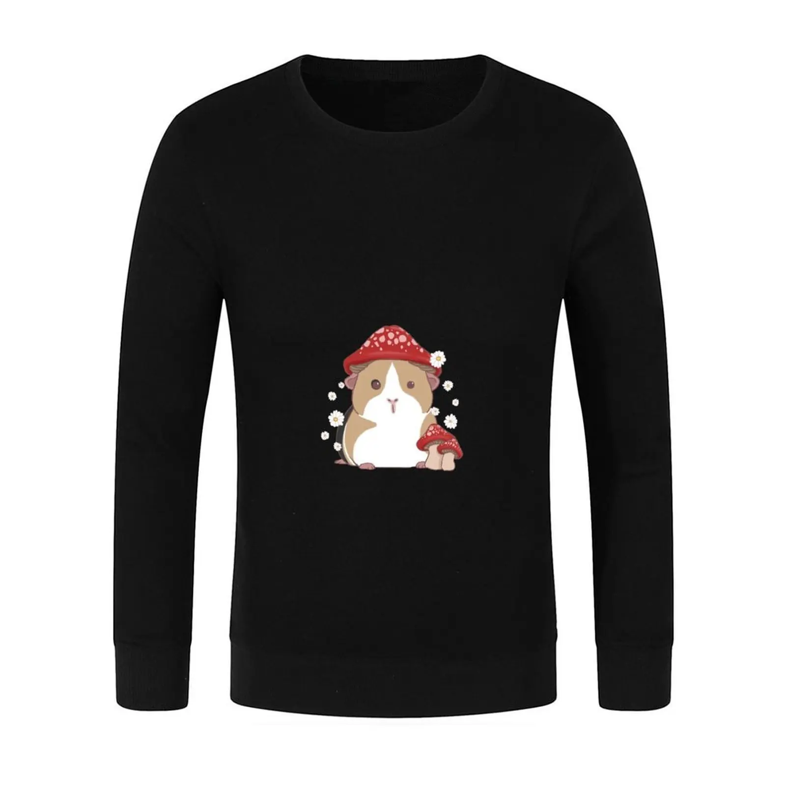 Wild mushroom Chewy (The guinea pig) with flowers Pullover blouse autumn jacket men male clothes sweatshirts