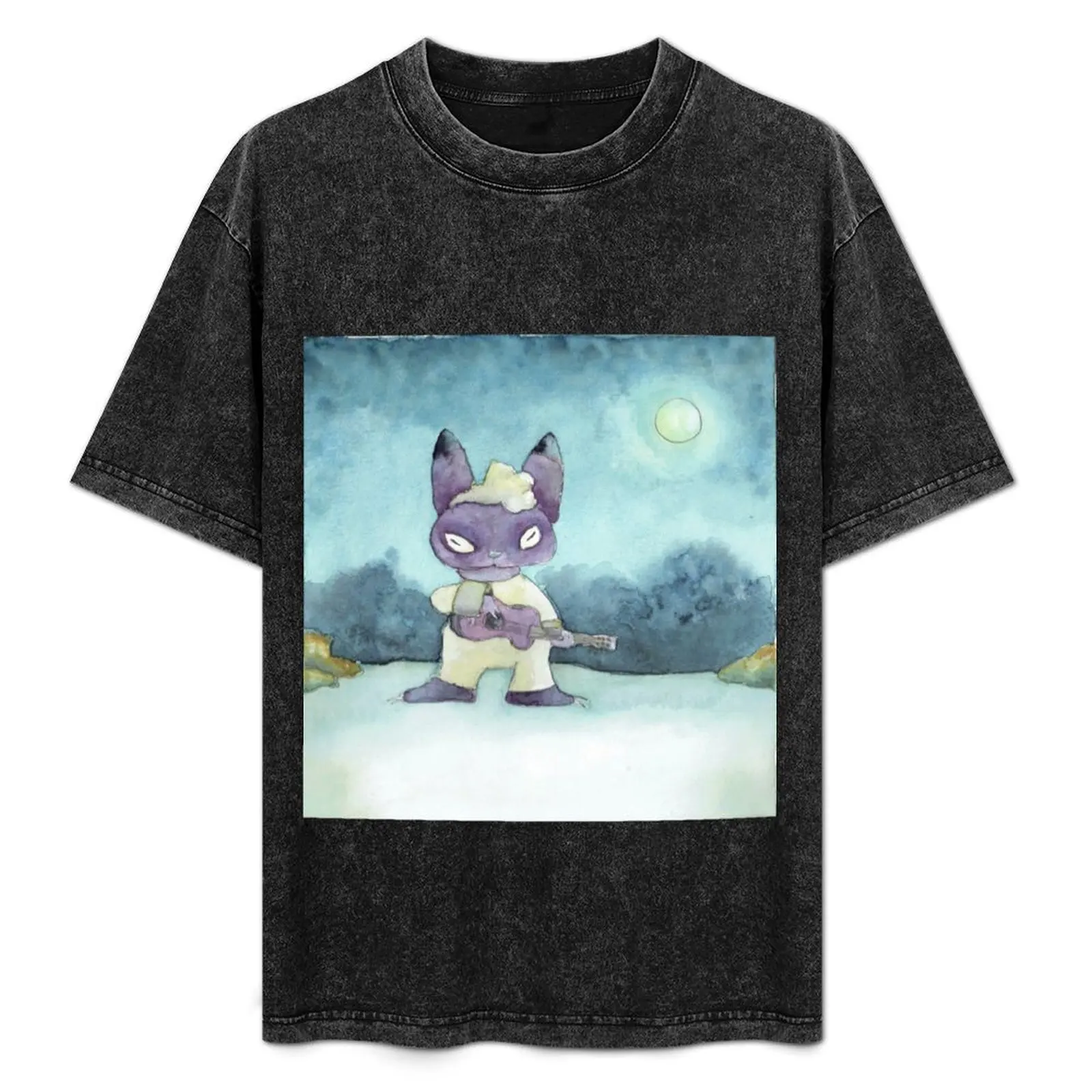 

Purple Mooncat by Lynnrts T-Shirt Holiday All Match T-Shirt