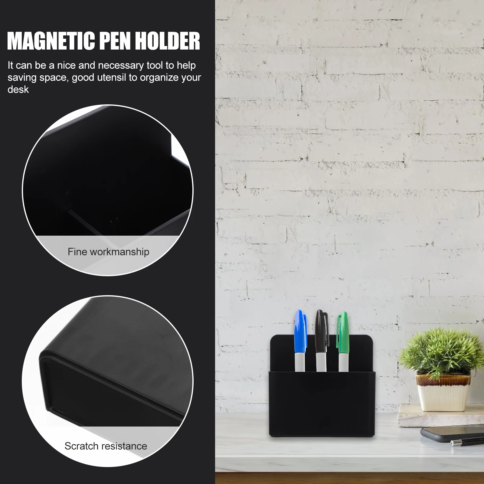 

Magnetic Whiteboard Pen Storage Box Abs Material Scratch Resistant Marker Holder For Office Home School Wall Mountable Space