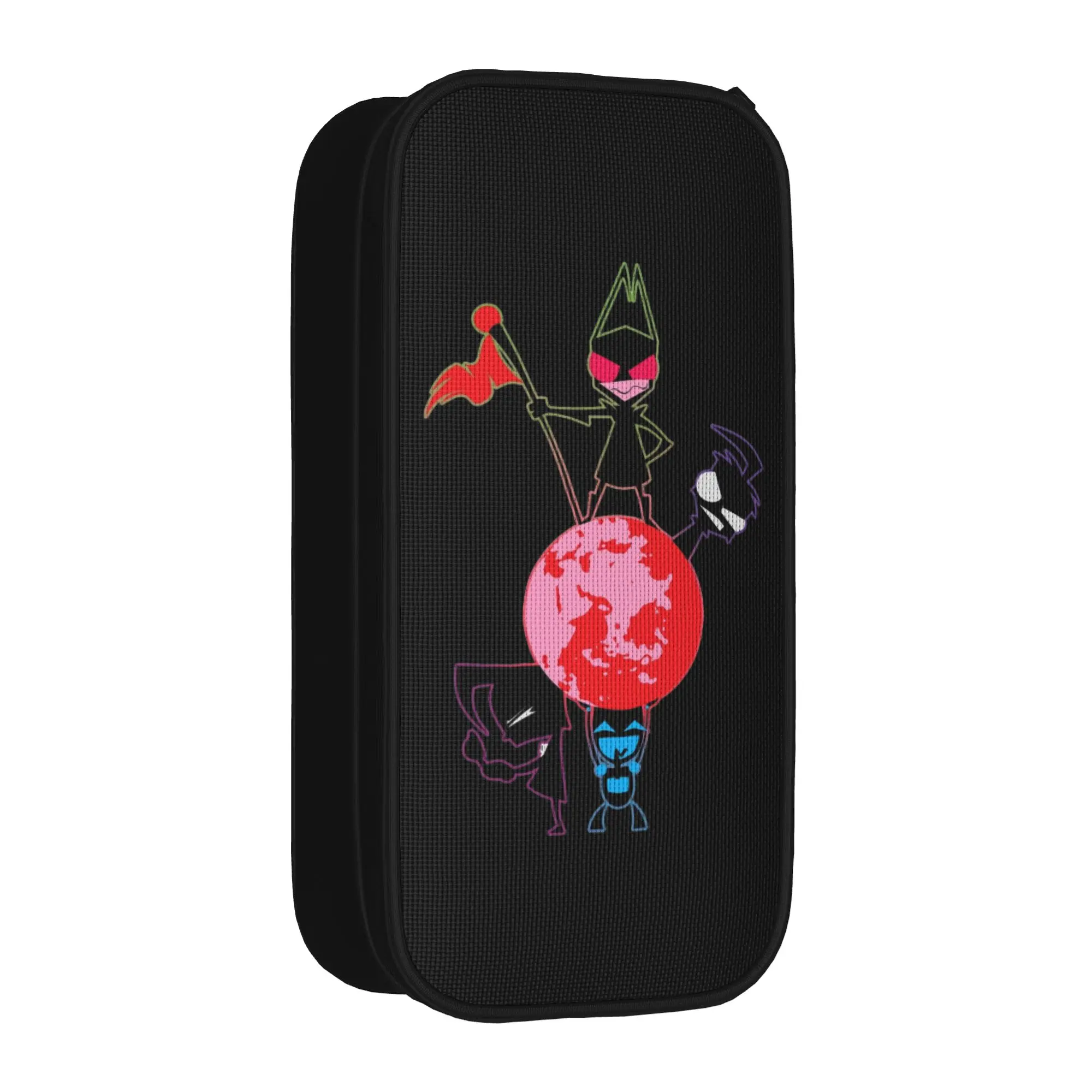 Gir Invaders Zim Cartoon Pencil Case Lovely  Pen Holder Bag for Student Large Storage School Supplies Zipper Pencilcases