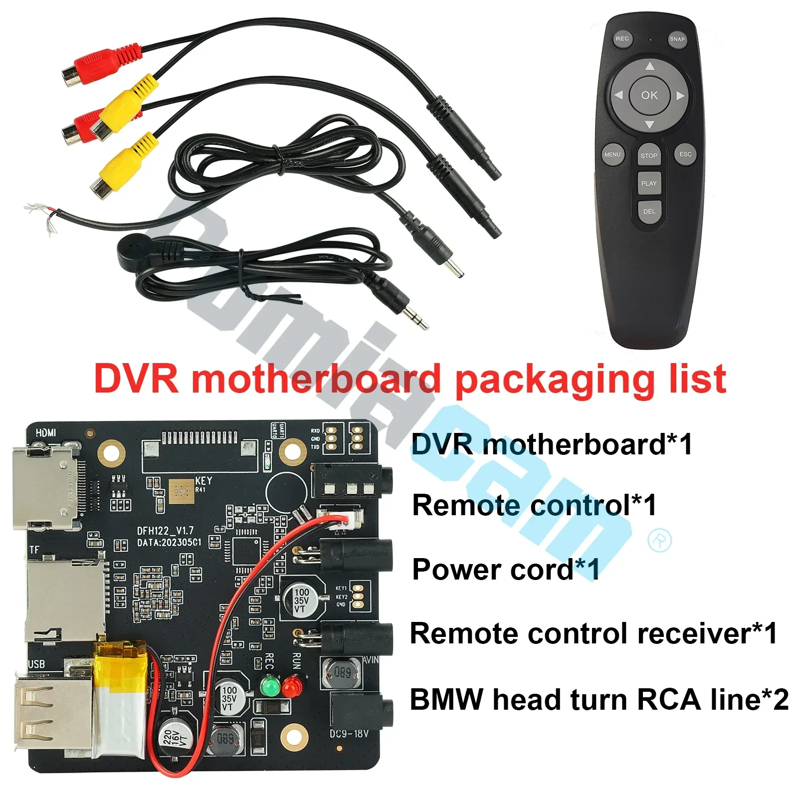 Remote Control Mini DVR with HDMI Output 1080P for AHD&TVI Cameras DMA122 Motherboard AHD TVI Cameras Audio and Video Record