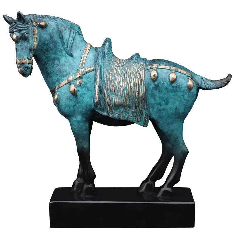 Brass horse ornament Bronze Tang three-color horse zodiac craft gifts Office home decoration opening gift