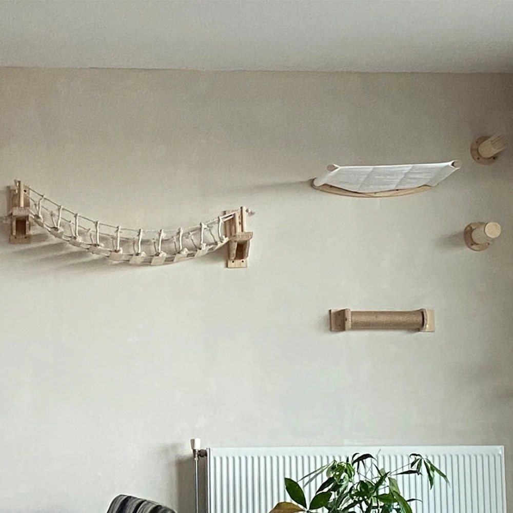 Cat Climbing Shelf Scraper for Cats Z-shaped Cat Channel Beds And Furniture Cat Tree Tower Cat Toy Interactive Pet Toys