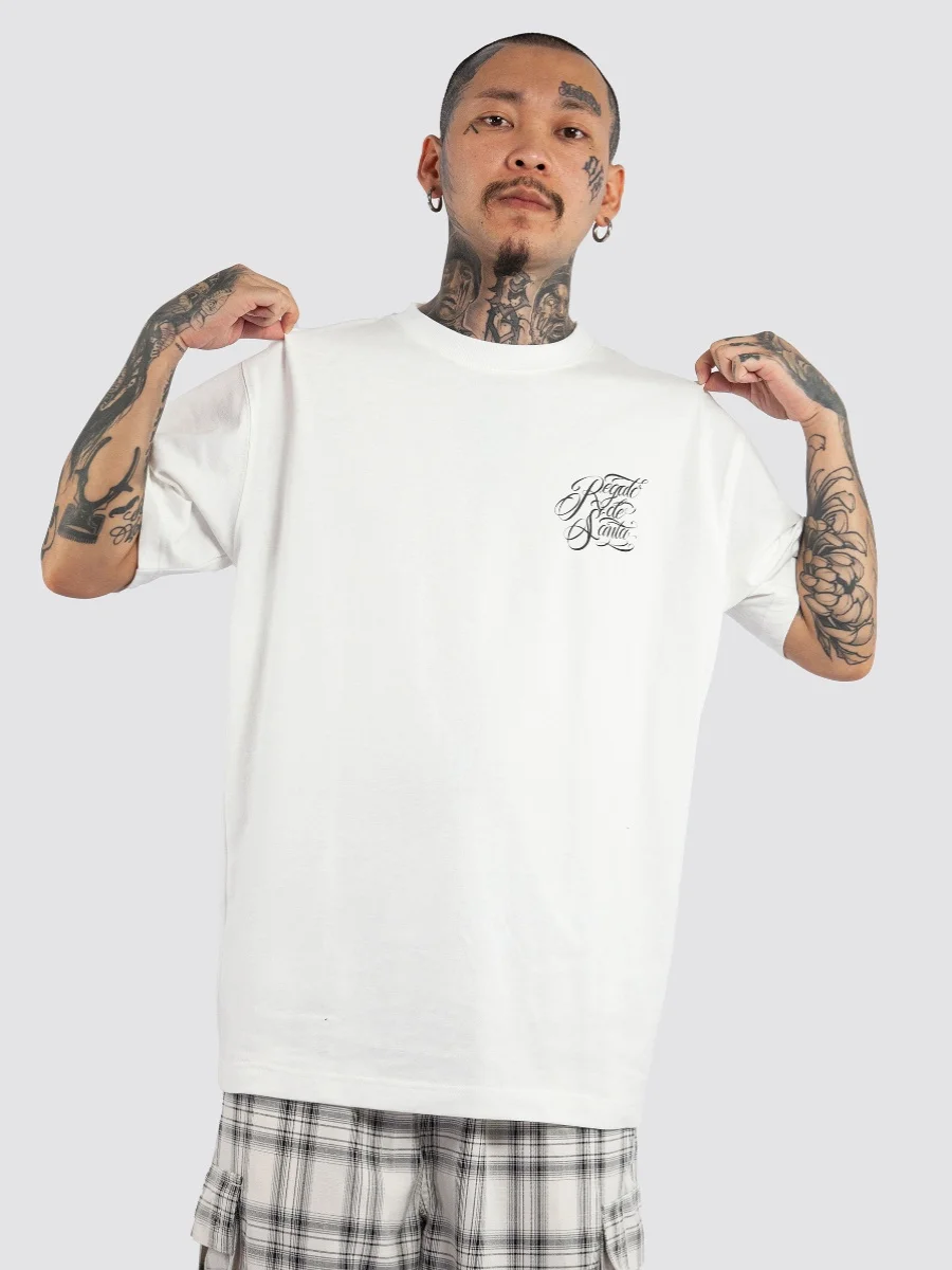 2025 جديد SIMOK X WUHAN Chicano سلسلة التعاون الساحل الغربي الأمريكي شيكانو الأزهار قصيرة الأكمام تي شيرت للرجال