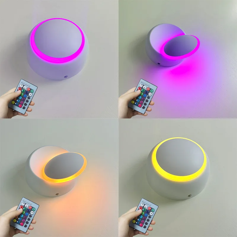 Minimalist Indoor LED Wall Light Solar Eclipse Shape Rotatable RGB Lamp 3 CCT Ambient Lighting for Bedroom Bedside Hotel Bar