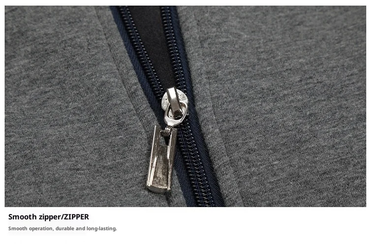 3-teiliger Herren-Sportanzug mit Kragenreißverschluss für Frühling und Herbst, langärmelige Hose, lässiger Sportanzug, Herren-Sporthemd-Set – Detail 11