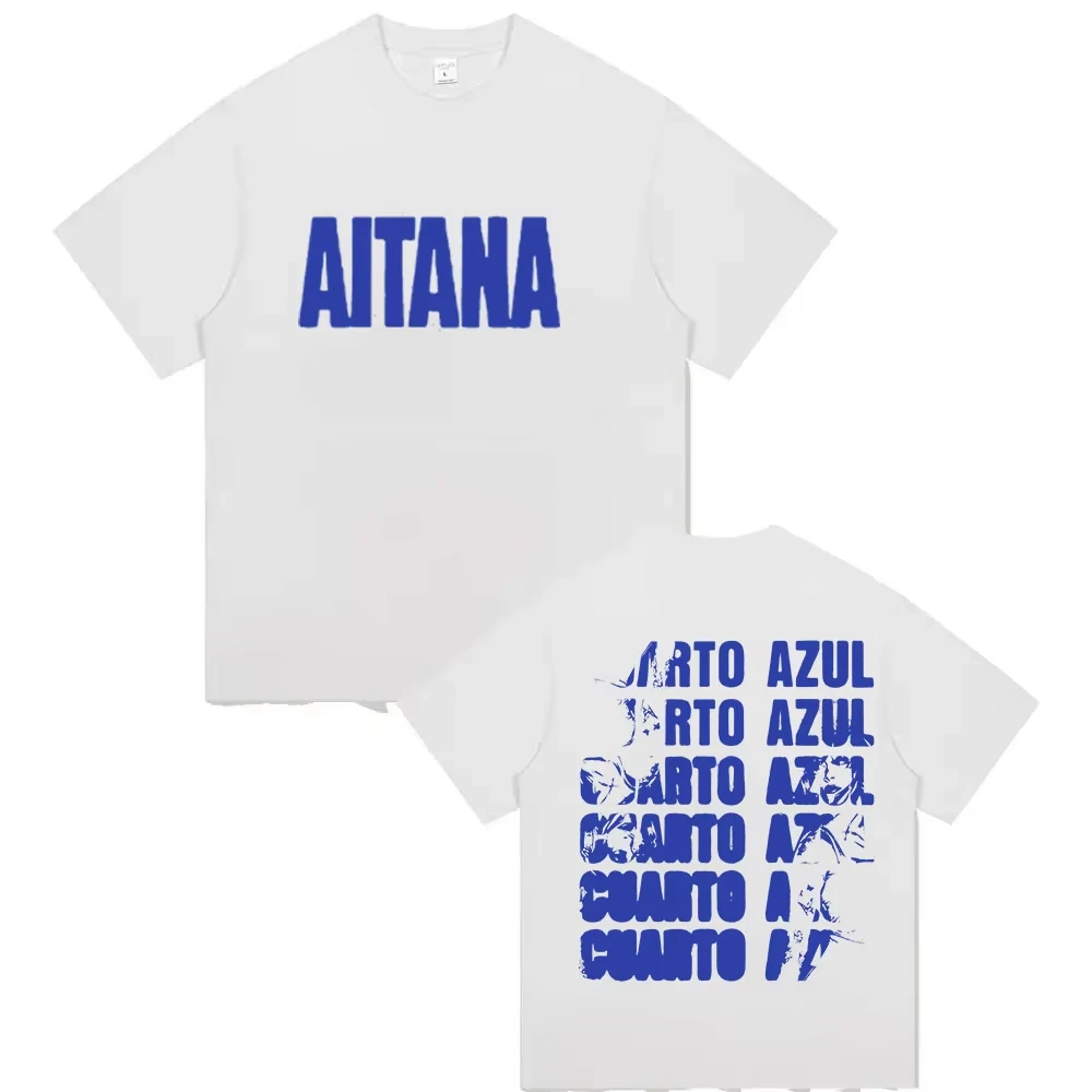 Camisetas estampadas de la gira Cuarto Azul 2026 de la cantante Aitana, ropa para fanáticas del Hip Hop, camisetas de manga corta, camisetas lisas