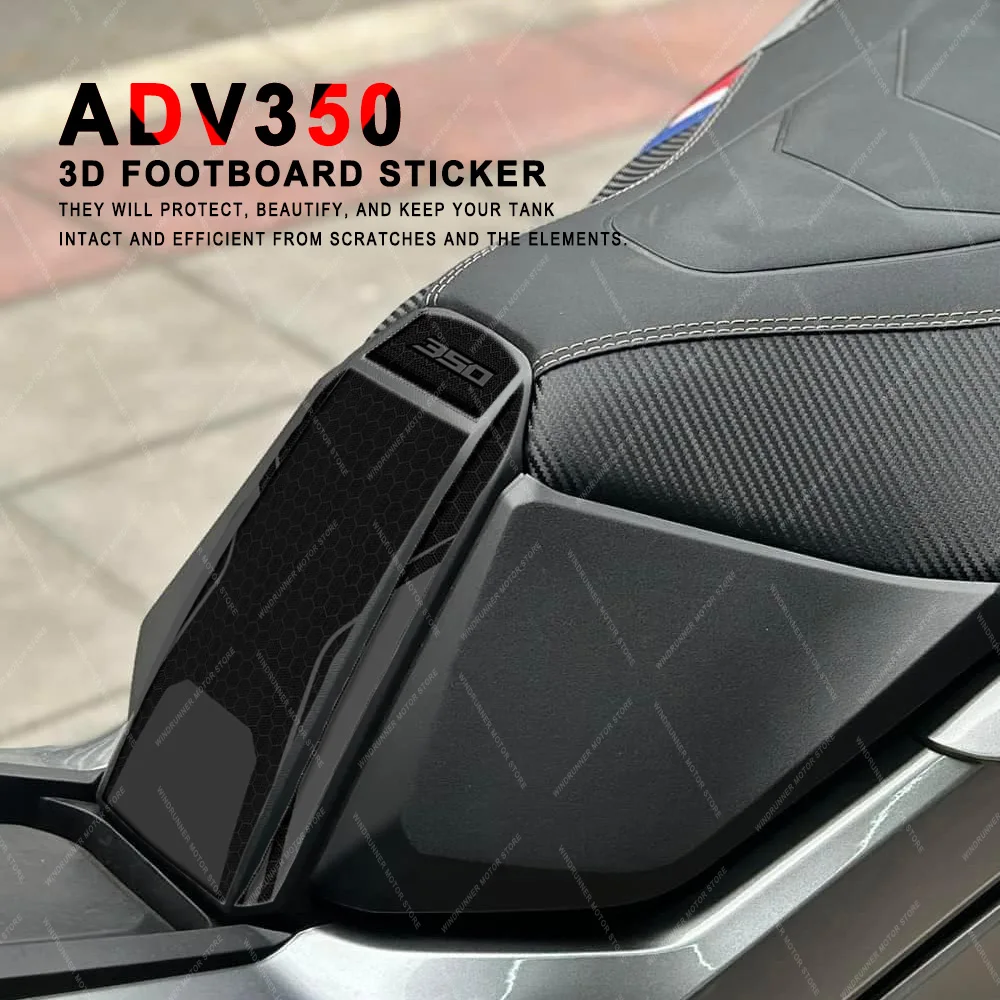 For Honda Adv 350 ADV 350 Motorcycle Sticker 3D Resin Footboard Lower Saddle Decal Accessories