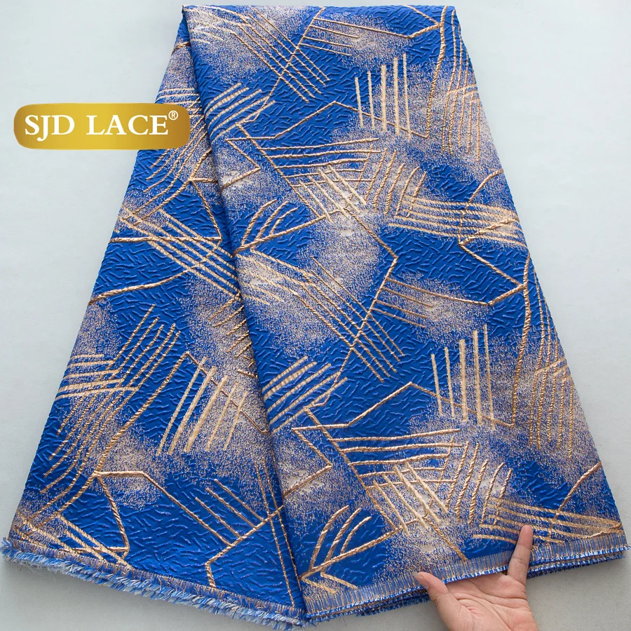 

SJD LACE 5Yards African Damask Brocade Lace Fabric 2025 Latest French Nigerian Jacquard Lace For Women Wedding Dresses Sew 4519
