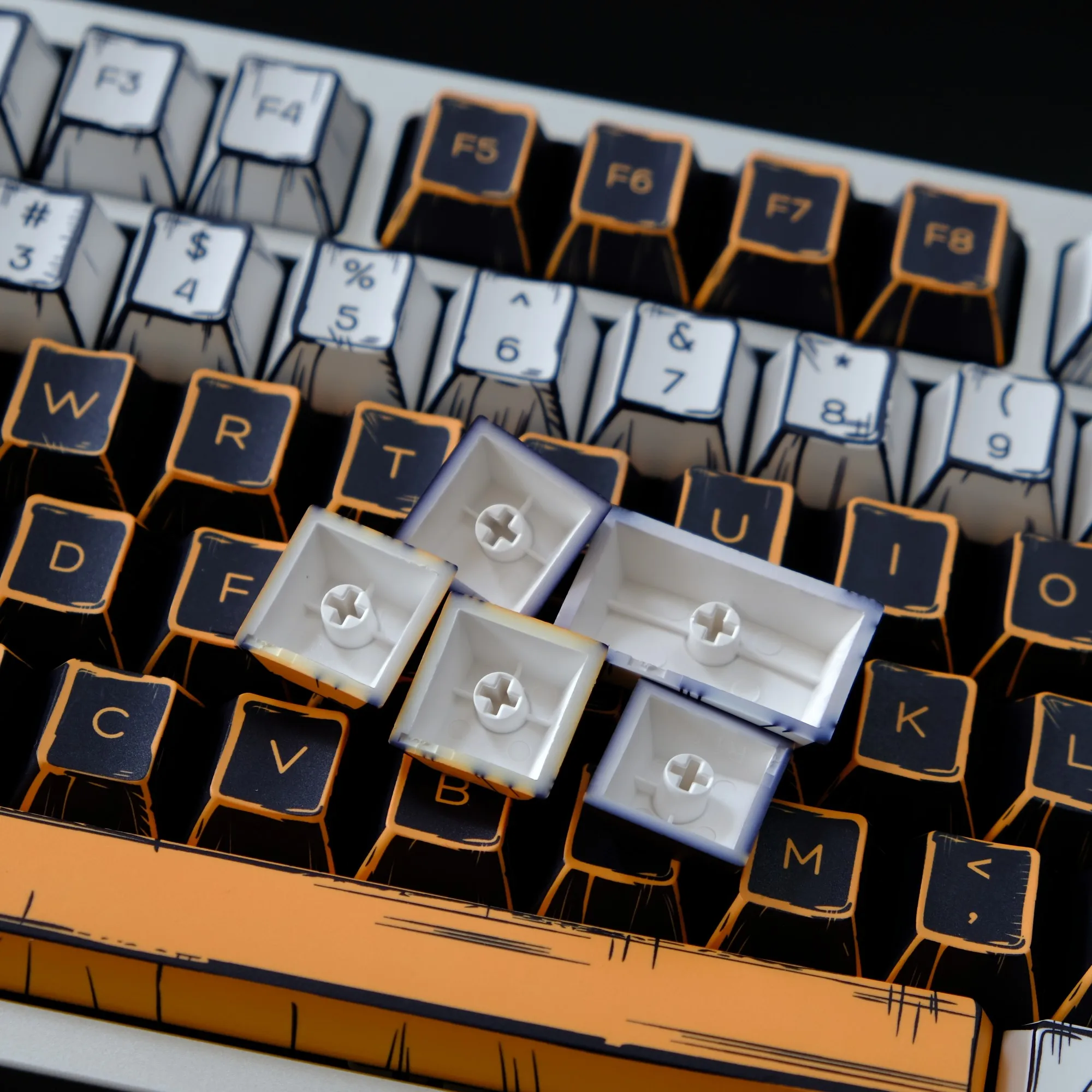 Comic Virtual War PBT Cherry Keycaps Dye Sub Keycap For MAD 60 68 Magnetic Keyboard Mechanical Keyboard Custom Key Caps Set - Image 6