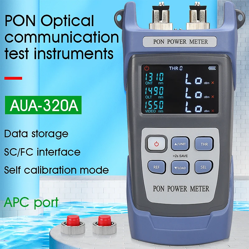 Top! AUA-320A/U Handheld Fiber Optical PON Power Meter FTTX/ONT/OLT 1310/1490/1550nm