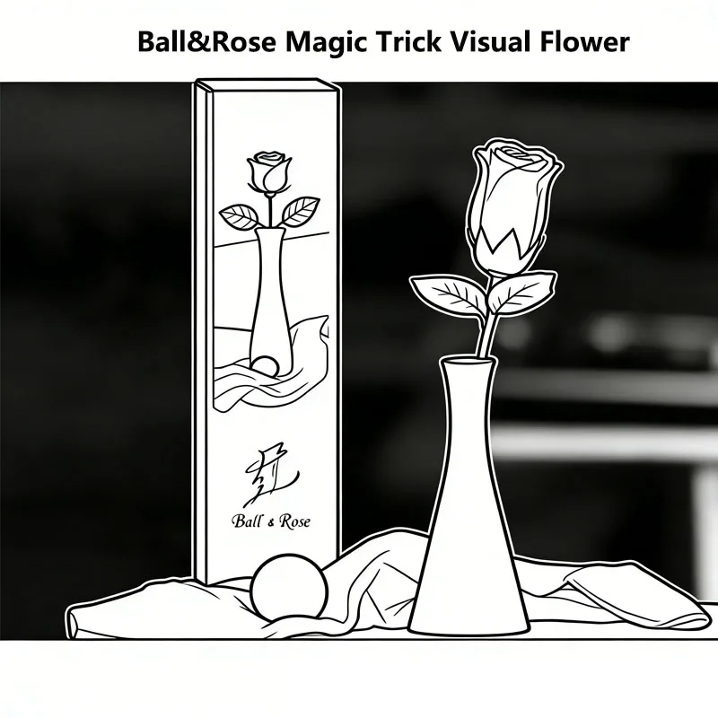 Ball&Rose Magic Trick Visual Flower Transformation Prop for Stage Parties Easy Silk Magic for Beginners & Magicians Magic