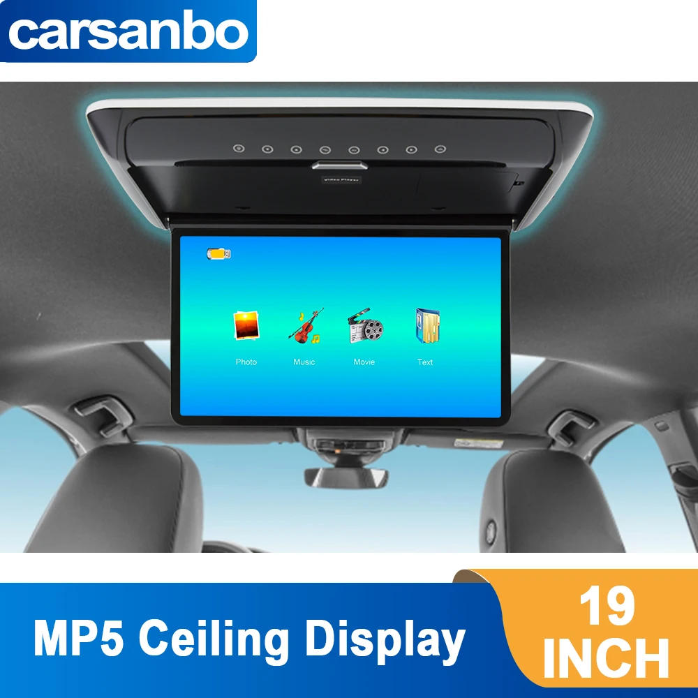 19inch  roof mount MP5 player with V56 Chips.16 color ambient light,Support USB,TF card reader,HDMI and 2AV input,FM transmitter