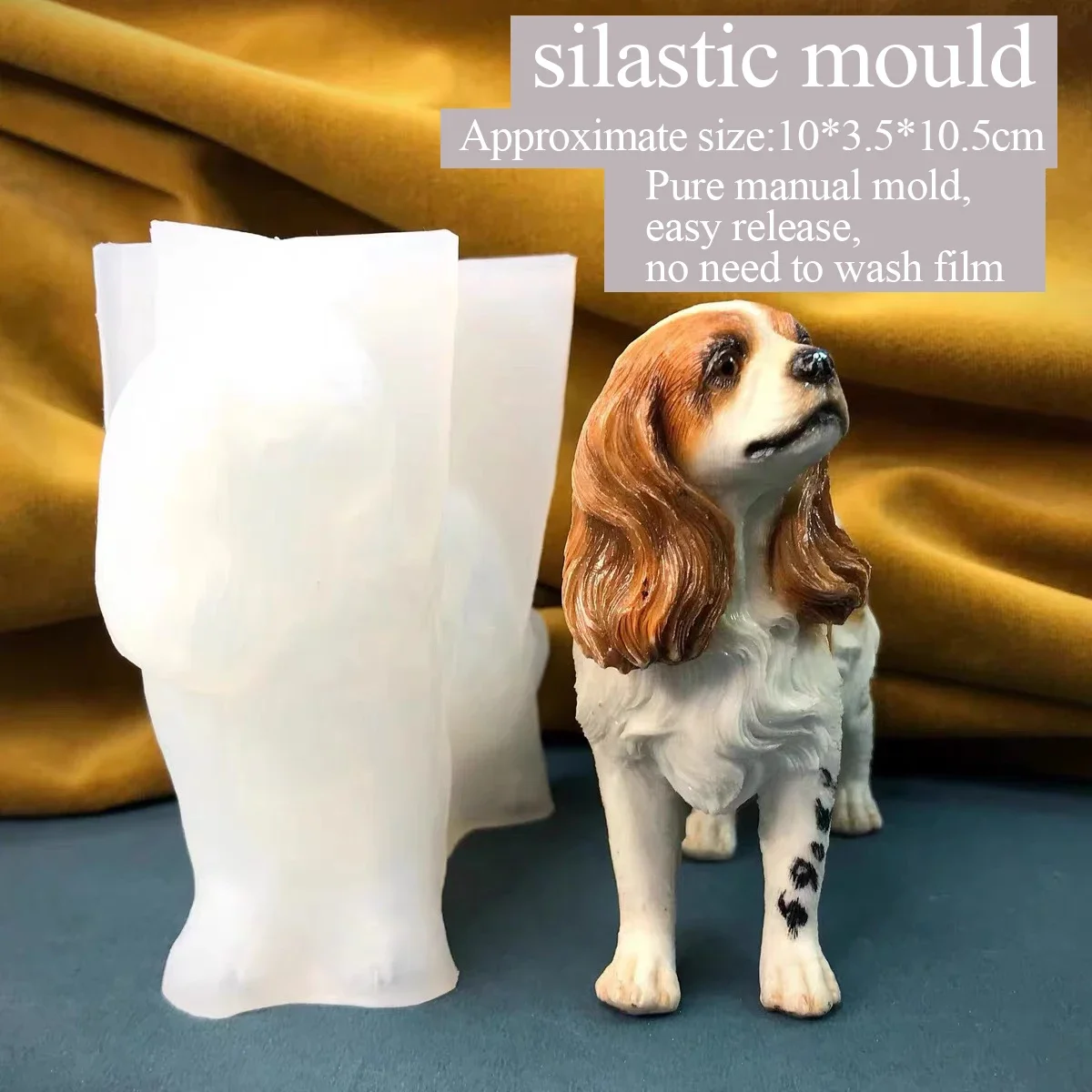 Cute King Charles Spaniel Silicone Mould, Drop Glue, Aromatherapy Plaster, Handmade DIY, Three-Dimensional Mould