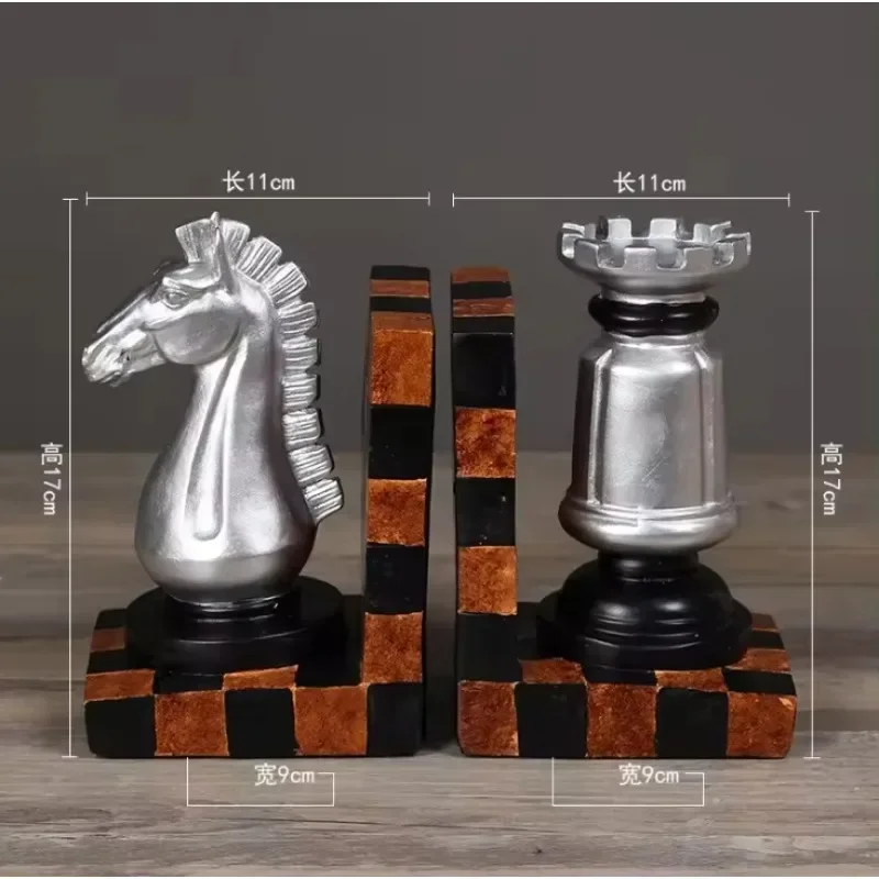 المبيعات المباشرة 1 زوج الراتنج الكتب الحرفية حامل الشطرنج التماثيل الدفتين الدفتين الإبداعية ديكورات المنزل الحلي